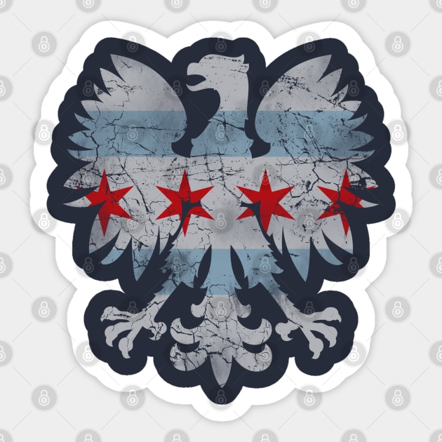 Vintage Chicago Flag Polish Eagle Heritage Sticker by E